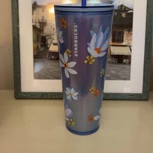 Starbucks Blue and White Floral Tumbler